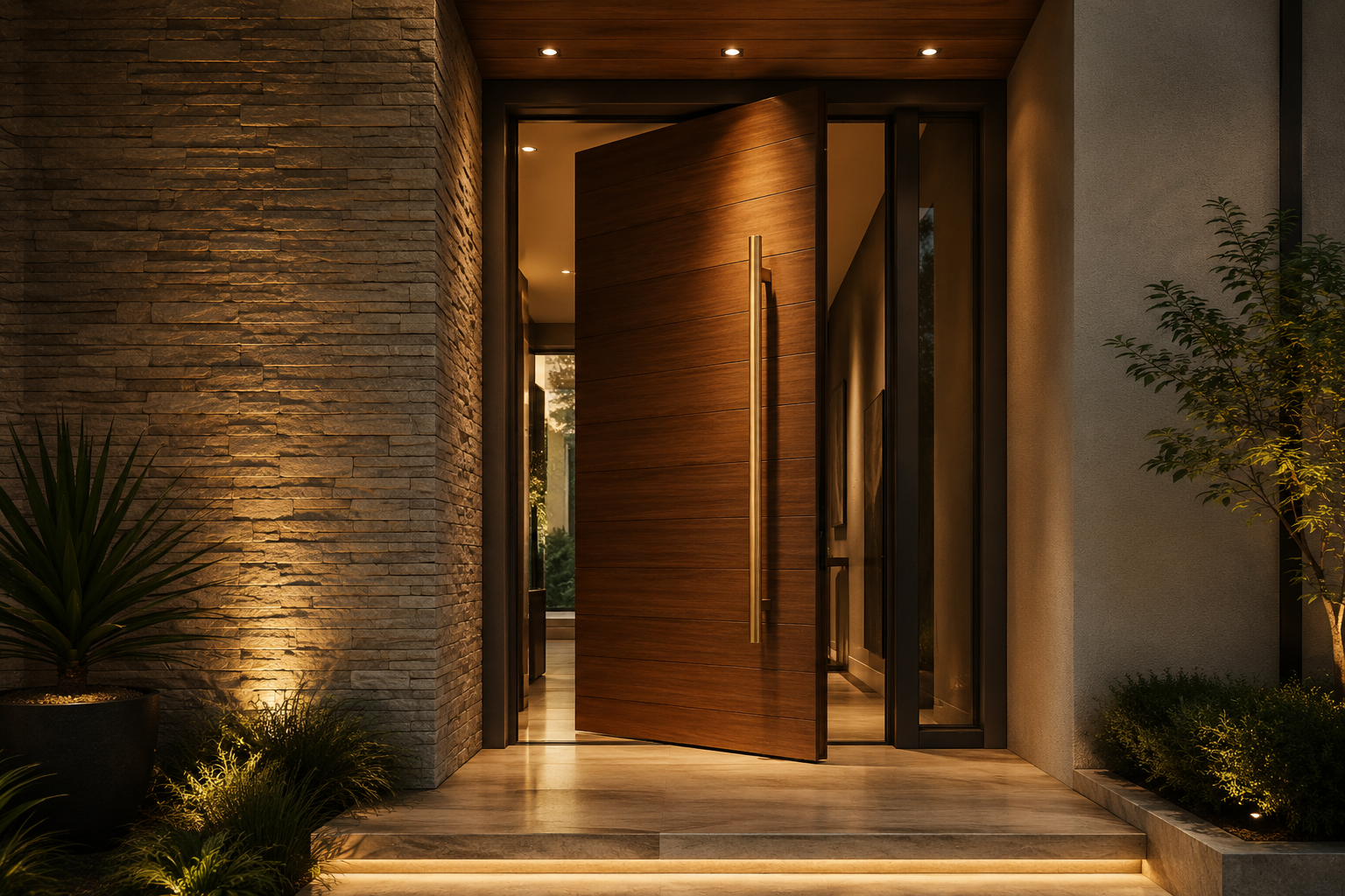 A primeira impressão de uma casa começa na porta de entrada
